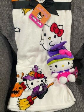 Hello Kitty Halloween Witch Throw and Plush Set
